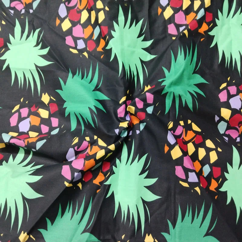 Graceful Pink Green Stripe Fruit  Series Apple Banana Printed Cotton Fabric 50x160cm For DIY Sewing Bedding Quilting Cloth Decor