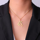 Kolibri-Blumen-Anhänger-Halsketten für Frauen Mädchen Edelstahl Goldfarbene Kette Choker Tier Schmuck Geburtstagsgeschenk
