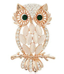 trsince Fashion Delicate Crystal Enamel Owl Brooches Trendy Vintage Brooch Badge Pin for Women Men Coat Badges Brooch Pin Gifts