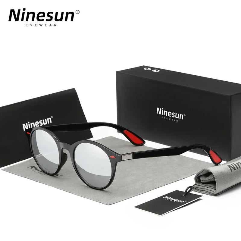Ninesun Brand TR90 Vintage Men Sunglasses Polarized Oval Frame Sun glasses Women Men Unisex Night Vision Goggles Outdoor Travel