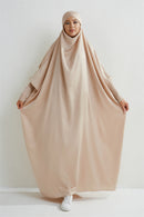 Muslim Abaya Hooded Smocking Sleeve One-piece Prayer Dress Women Jilbab Islamic Clothing Dubai Saudi Black Robe Turkish Modesty