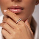 DPLAOPA 925 Sterling Silver Asymmetric CZ Zircon Adjustable Open Ring Women 2024 Simple Fine Party Mother's Day Gift Jewelry
