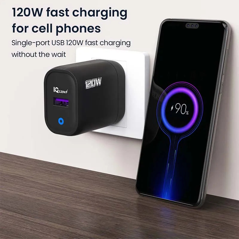 Olaf 120W Fast Charger Adapter Quick Charge 3.0 USB Charger Mobile Phone Adapter Power For iPhone Samsung Xiaomi Wall Chargers