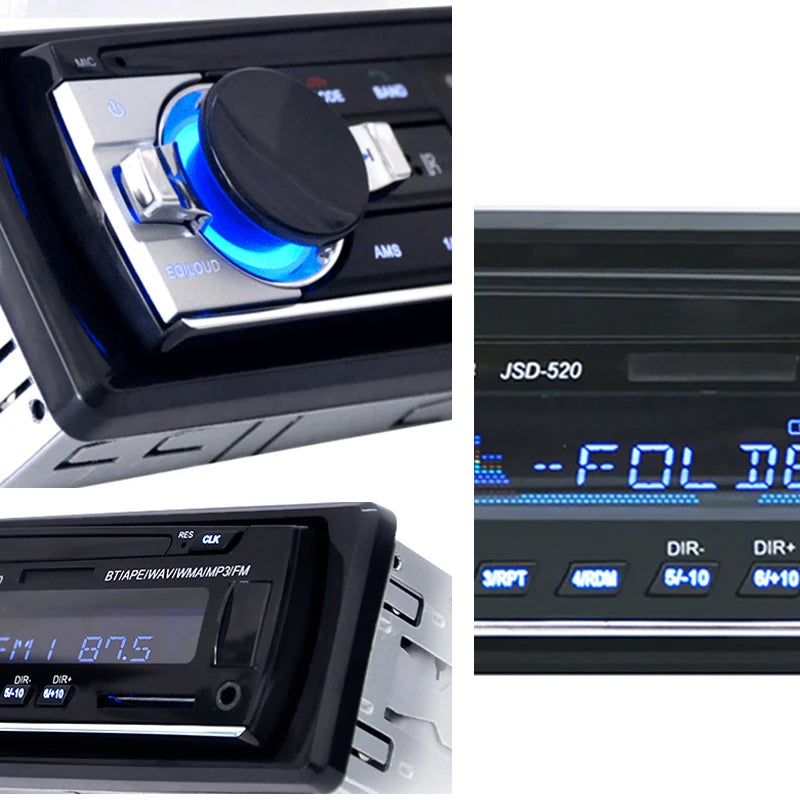 Hippcron Car Radio Stereo MP3 Player Digital Bluetooth 60Wx4 FM Audio Music USB / SD with In Dash AUX Input