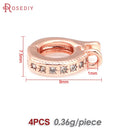 18K Gold Color Brass and Zircon Round Pendants Connector Charms Snap Clip Clasps Diy Jewelry Making Supplies Diy Accessories