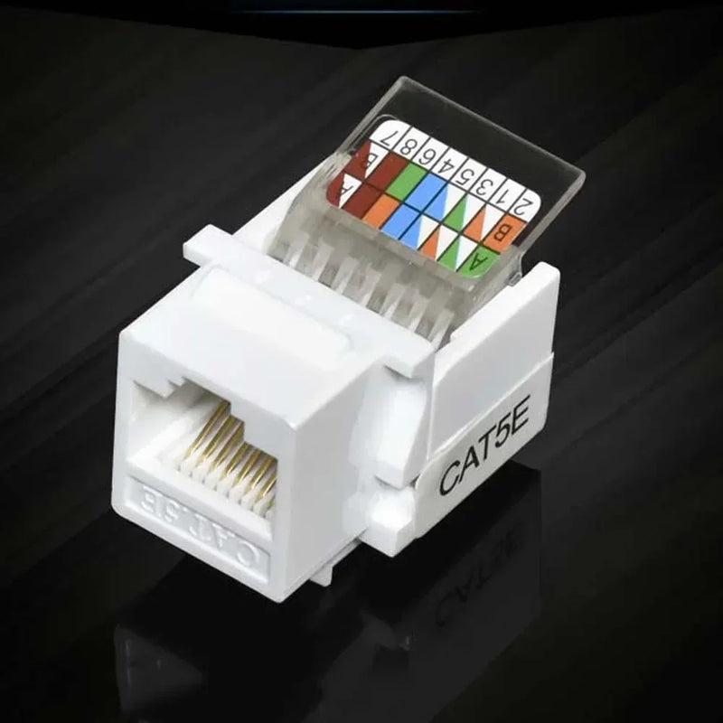 5pcs Tool-free CAT5E UTP Network Module RJ45 Connector Information Socket Computer Outlet Cable Wall Plug  Adapter Jack