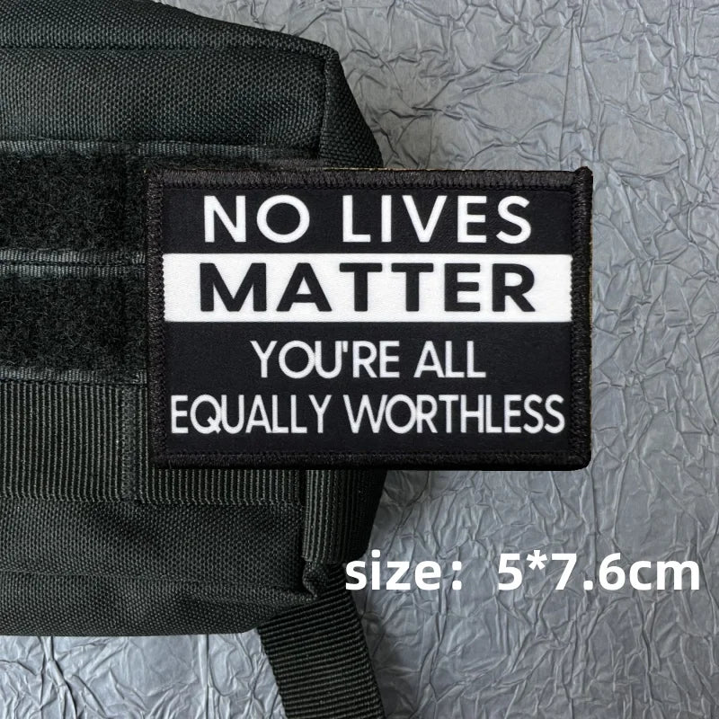 NOT TODAY Letter Stickers for Clothes Tactical Backpack Gear Military Patches Hook and Loop Patch Outdoor Badges