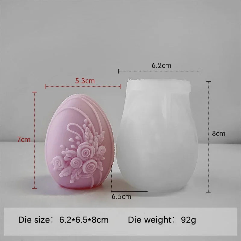 Easter Day Gift Egg Candle Making Silicone Mold Festival Embossed Butterfly Eggs Resin Epoxy Mould Sunflower Rose Soap Wax Tools