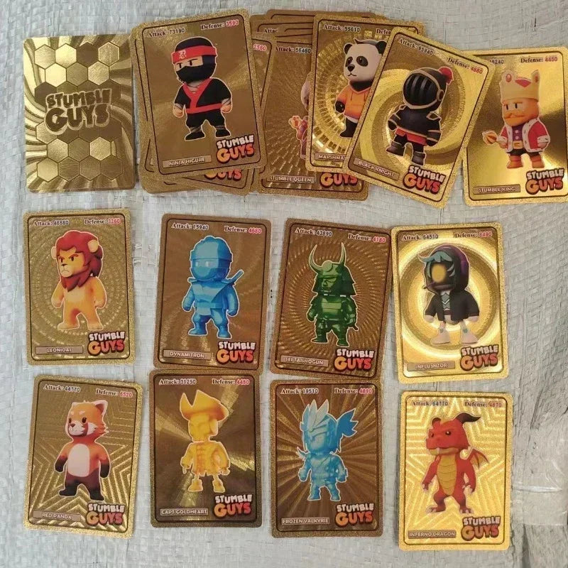 Stumble Guys Cards Gold Silver Black Foil Shiny Anime Board Game Collection Flash Figure Trading Cards Birthday Xmas Kids Gifts