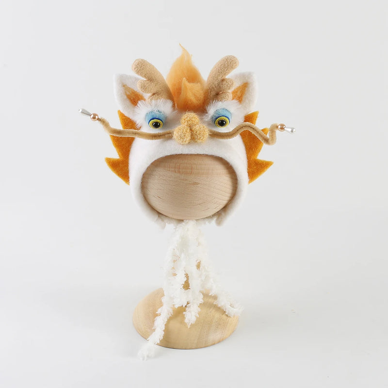 Newborn Wool Felt Fox Flower Bonnet Newborn Photography Props Baby Animal Floral Garden Hat Photo Shoot