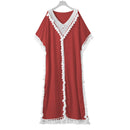 Dubai Türkei Muslim Abaya Kleid Damen Boho Sommer Quaste Marokkanischer Kaftan Strandkleid Islamische Kleidung Lange Kleider Ropa Lange Roben