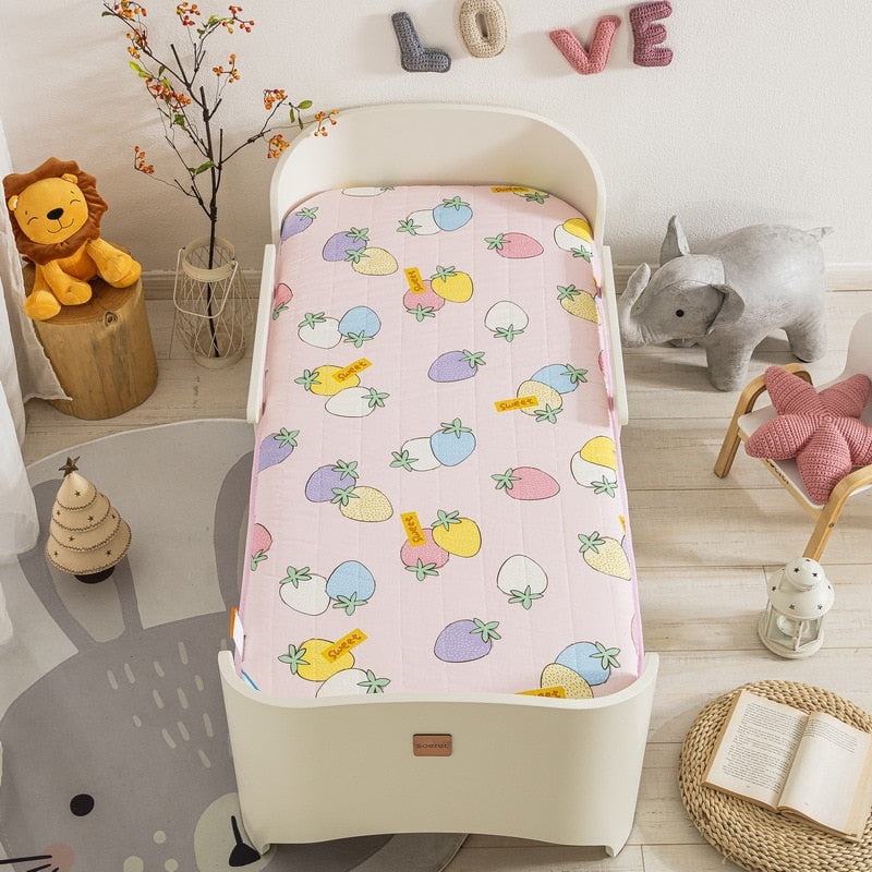 Crib Mattress Toddler Bed Mattress Pad Double Sides Cotton Mesh Baby Bedding Set  Boys Girls Infant Bed Set 120x60cm