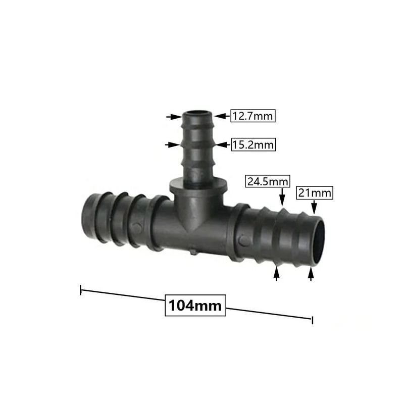 5pcs 16/20/25mm PE Pipe Barb Connector Straight Tee Elbow Plug Garden Water Hose Reducing Splitter Joint Drip Irrigation System