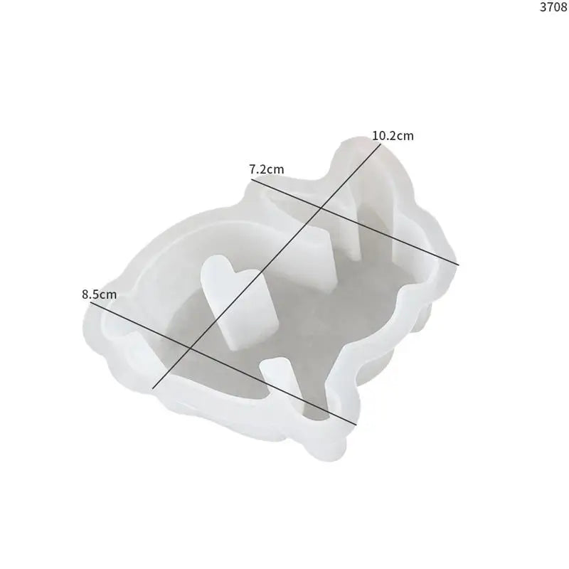 Cute Rabbit Candle Silicone Mold Gypsum Car Mounted Incense Expanding Gypsum Soap Mold Easter Bunny Aromatherapy Candle Mold