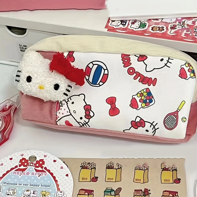 1pc Hello Kitty Sanrio Cartoon Cute Stationery Storage Pencil Case, Stationery Storage Bag, Pen Box, Pen Box Storage Bag