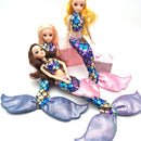 Handmade Dolls Party Dress Gown Skirt Fashion Clothes For Barbie Doll Genuine Mermaid Tail Dress Baby Toy