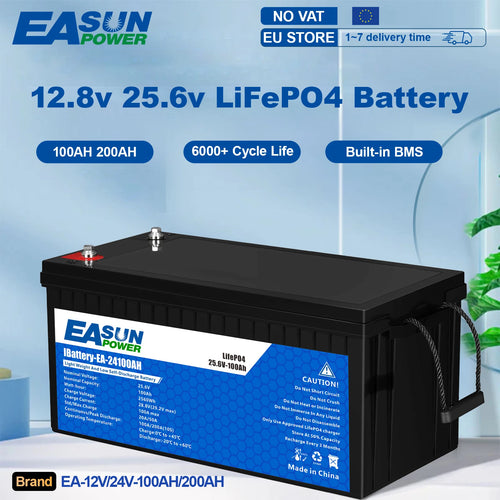 The Grid Sentinel | 12V-24V LiFePO4 Deep-Cycle Battery (100Ah-300Ah, Built-in BMS)