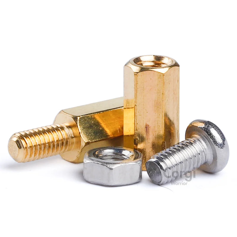 M2 M2.5 M3 M4 Motherboard Standoffs Screws Nuts Kit 48-320 Hex Pieces Male Female Brass Spacer for DIY Electronic PCB Circuit