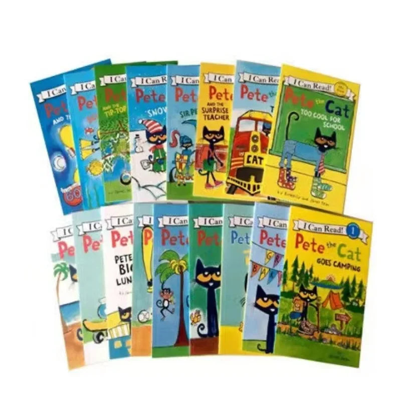 Pete The Cat Picture Books Kids Babies Famous Stories Learning English Stories Children's Book Set Bedtime Reading Gifts for Bab