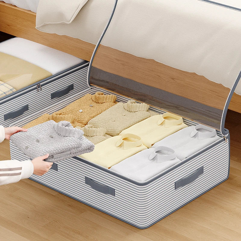 Multifunctional Bed Bottom Storage Bag Large Capacity Foldable Clothing Quilts Portable Storage Container Dust Cleaning Bedroom