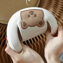 REAVE CAT New 2022 Women Slippers Open Toe 2cm Heels Cute Cartoon Bear Stylish Soft Comfort Non-Slip Bathroom Summer A3769