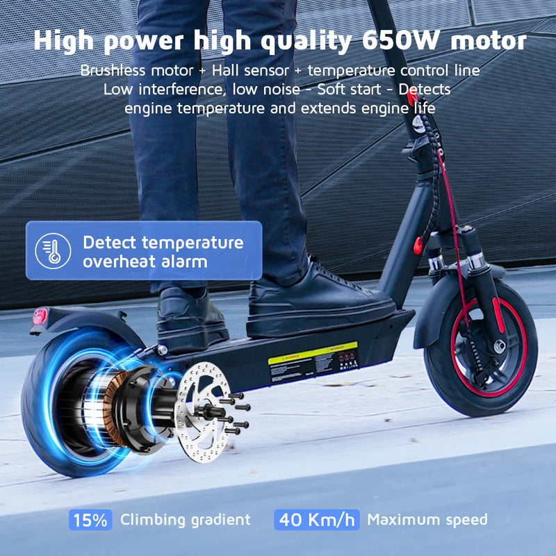 I10 Electric scooter engine WOW 36 V 15 Ah foldable 10 inch maximum range 45 km application