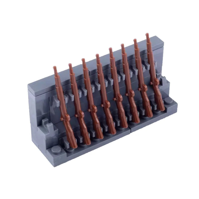 Military MOC Sentry Building Block Soldier Sandbag Fence Cannon Shell Barbed Wire Weapon Rack Training Field Watchtower Toy K018