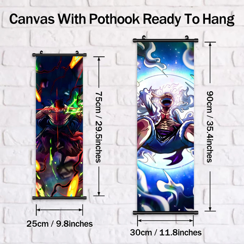 Japanese Anime Canvas Wall Art ONE PIECE Painting Hanging Scrolls Cartoon Modular Picture Poster for Home Decor