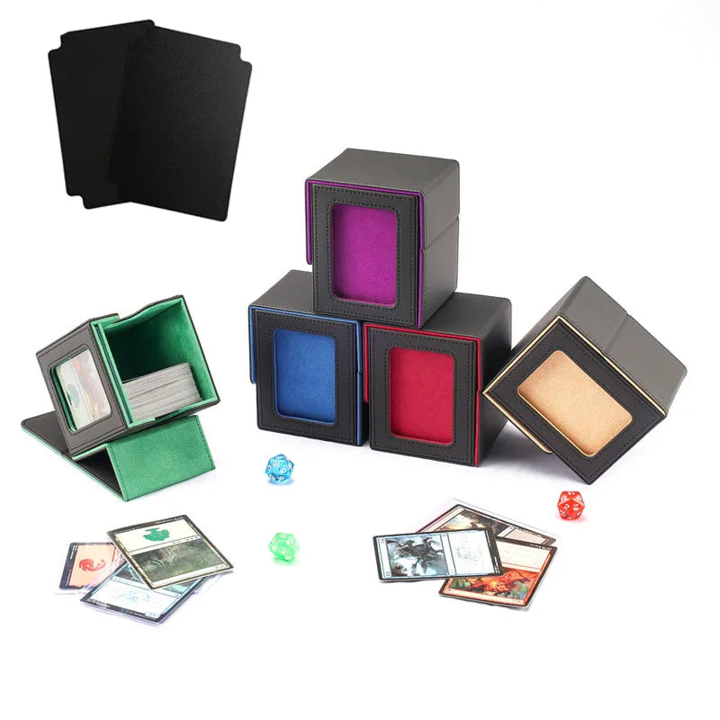 100+ PU Game PTCG Card Deck Storage Box MTG YuGiOh Board Games Commander Card Carrying Organiser Case Trading Card Deck Box Gift