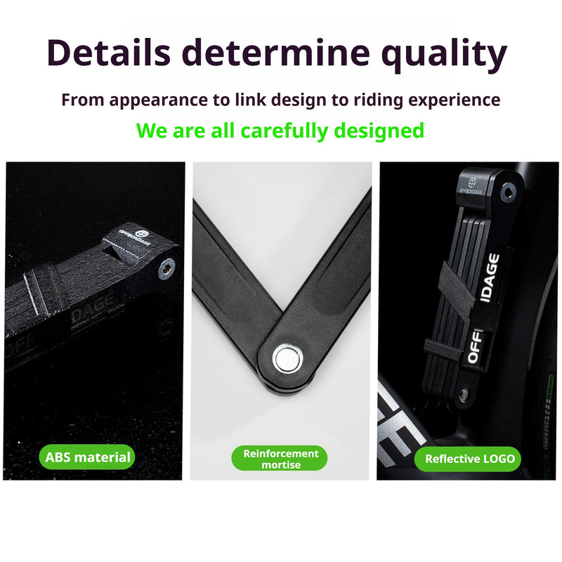 OFFBONDAGE Bicycle Lock Foldable Bike MTB Road Fold Lock High Security Anti-Theft Scooter Electric E-Bike Bicycle Accessories