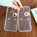 Lustige Cartoon Arbeitende Katzen und Hunde Klare Handyhülle für iPhone 15 14 13 12 11 Pro Max Mini XR X 14Plus Dünne Weiche Silikonhülle