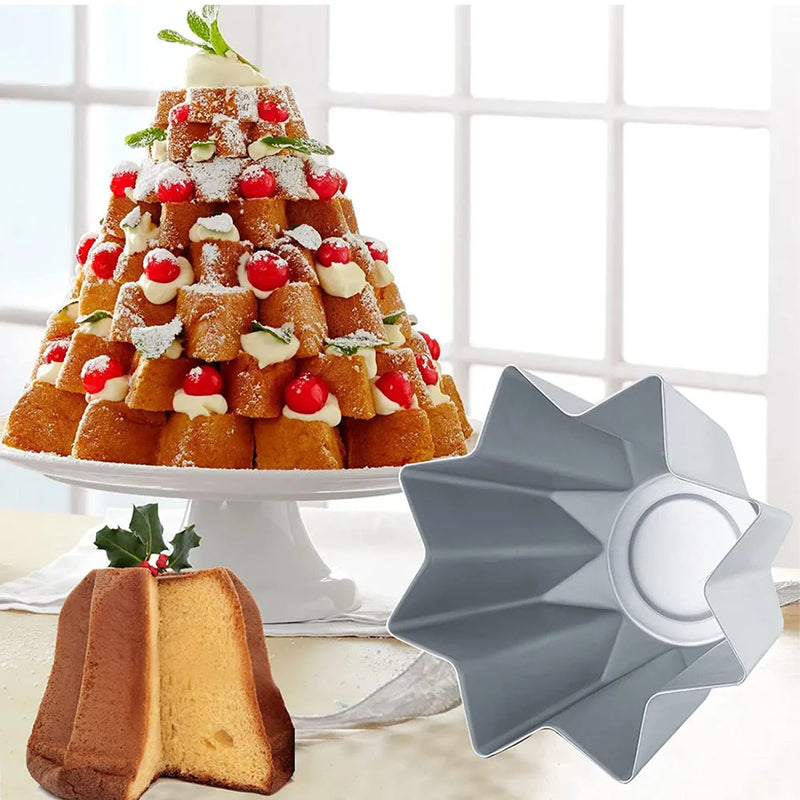 4 Size Aluminium Cake Mold Pandoro Molds Octagonal Bread Baking Accessories Bakeware Pan Non-stick Cheese  Mould Kitchen