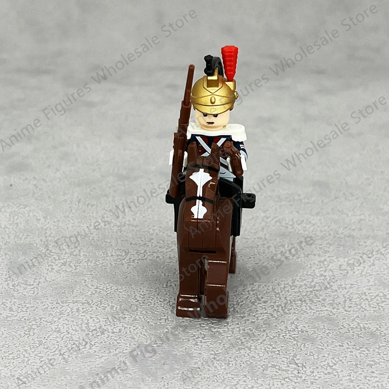 Medieval Napoleonic War French Dragoon British Soldiers Pirates Figures Army Scottish Fuisiler Building Blocks Weapons Brick Toy