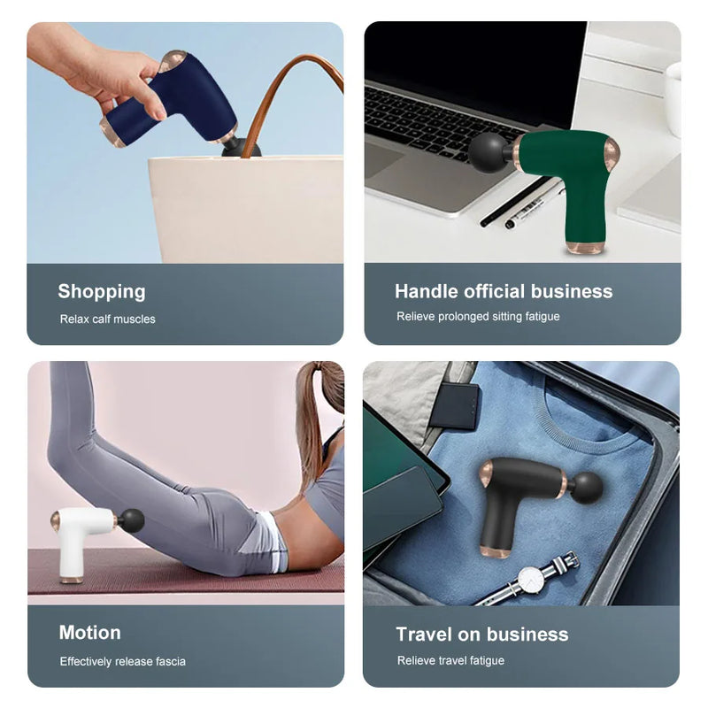 Mini 30 Level Massage Gun Fascia Deep Muscle Relax Body Neck Massager Electric Fitness Equipment Noise Reduction Male Female