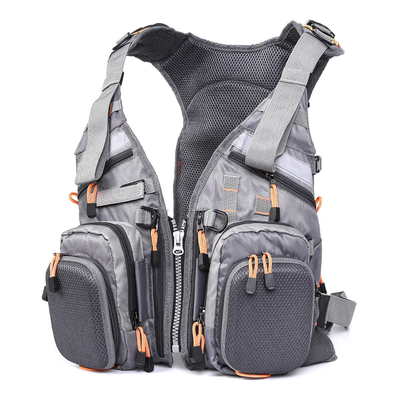 Mesh Fly Fishing Vest Multifunction Breathable Backpack Fishing Vest Fast Drying Lure Reel Fishing Gear Vests