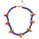 Yhpup Waterproof Fashion Blue Ceramic Beads Chain Cute Carrot Drop Necklace New Arrivals Handmade Trendy Jewelry for Women