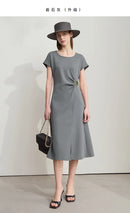 AMII Minimalist Summer Casual Dress for Women 2025 Solid Round Neck Sleeveless Dresses Lady Fashion Slim Straight Skirt 12512031