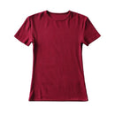 Casual Summer Woman Skinny Fit T-shirt Tight Short-Sleeve O-neck Tee Basic Solid Crop Tops T Shirt