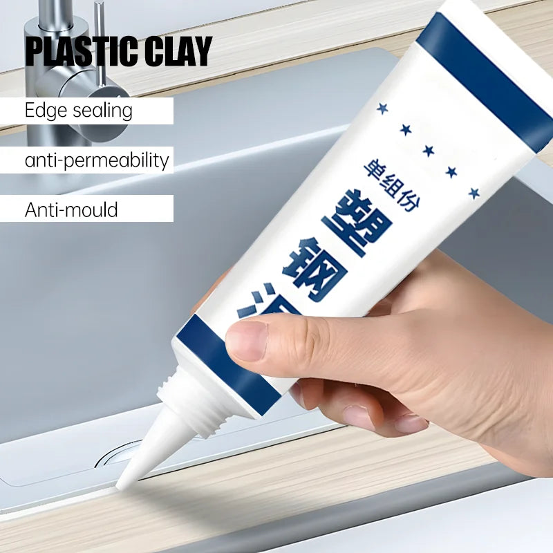 Mold-Resistant Waterproof Sealant Plastic-steel Mud Waterproof Glue Kitchen Bathroom Epoxy Resin Leak Plugging Caulking Sealant