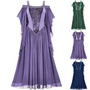 The Hollow Eve | Cold-Shoulder Gothic Dress with Butterfly Sleeve