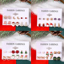 6 Paar Weihnachtsohrringe Weihnachtsbaum Braun Elch Schneemann Weihnachtsmann Süße Weihnachtsstecker Weihnachtgeschenke für Frauen Mädchen