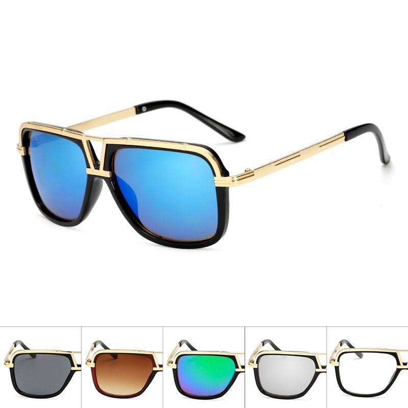 Brand Oversized Men 2017 Sunglasses Women Flat Top Sun Glasses Square Male retro de sol female sunglasses for men women