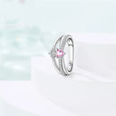 Neue Valentinstagsringe Süße Rosa Zirkon Prinzessin Schleifen Größe 7-9 Für Frauen 925 Silberring Romantischer Feiner Schmuck Geburtstagsgeschenk