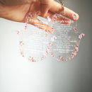 Personalized Acrylic Keychain, Custom Inscription, Wedding Souvenir Bar, Mitzvah Guest, Hebrew, Hamsa, Hymn of Thanksgiving 10pc