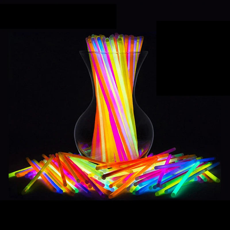 100/200/300pcs Party Glow Props Fluorescent Rod Concert Luminous Bracelet Bar Active Atmosphere Props Continuous Luminescence