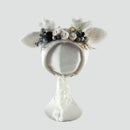 Newborn Wool Felt Fox Flower Bonnet Newborn Photography Props Baby Animal Floral Garden Hat Photo Shoot