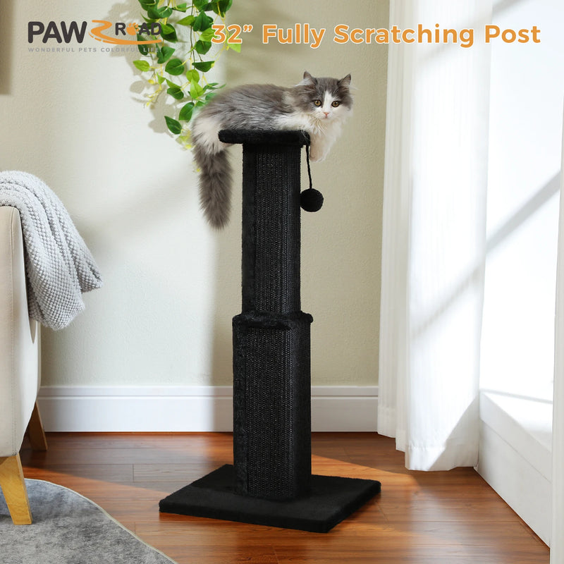 80CM Cat Scratching Post for Indoor Cat Scratcher with Nature Sisal Ball Tall Scratching Post for Large Cats Kitten Pet Toys