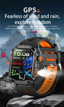 New Outdoor 10ATM Waterproof Swim Smart Watch Men GPS Compass Flashlight 540mAh Large Battery Bluetooth Call Sport HD Smartwatch