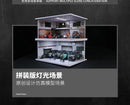 1/64 Diorama Car Parking Lot Model LED Light Underground Double-layer Car Garage Scene Model Display
