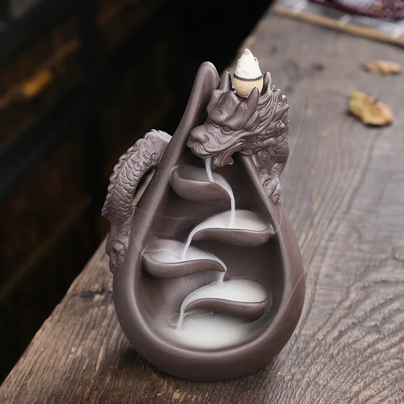 1pc, Dragon Incense Burner, Waterfall Backflow Incense Holder, Aromatherapy Ornament Home Decor Creative Gifts Without Incense